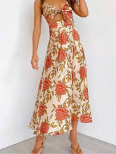 Beach Halter Dress With Printed Bow